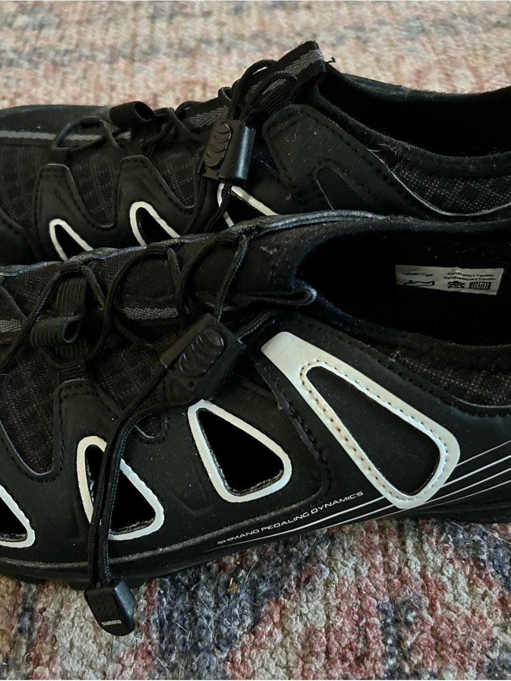 Shimano Black and White Road Cycling Shoes
